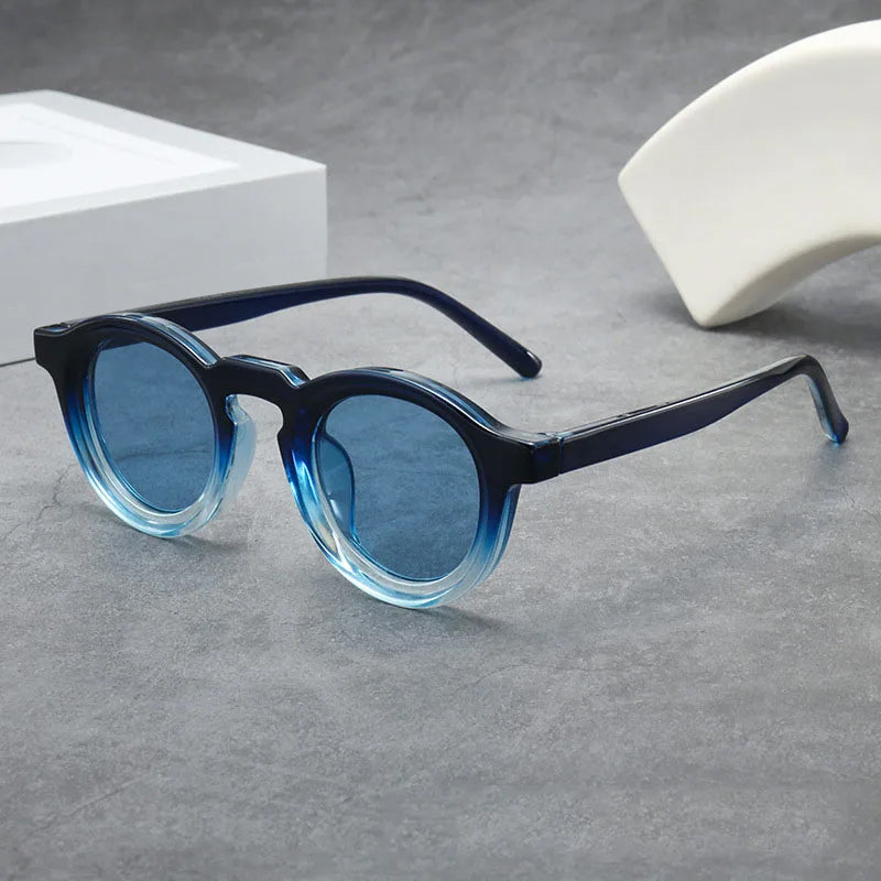 Round Frame Sunglasses with Color-Tinted Lenses Cole Hampton