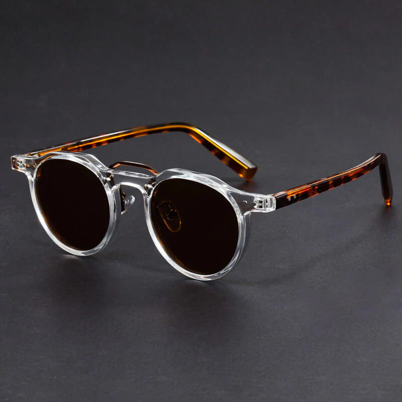 Round Vintage Sunglasses with Contrast Frame Cole Hampton