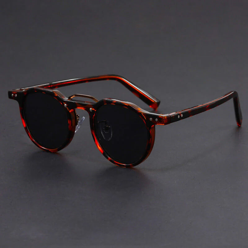 Round Vintage Sunglasses with Contrast Frame Cole Hampton