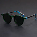 Round Vintage Sunglasses with Contrast Frame Cole Hampton