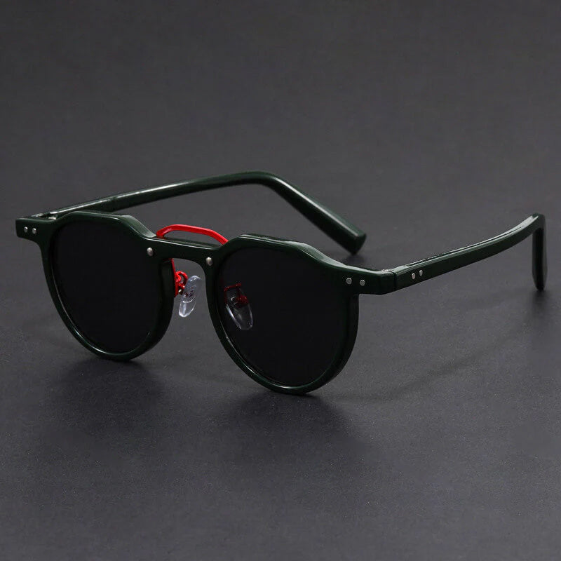 Round Vintage Sunglasses with Contrast Frame Cole Hampton