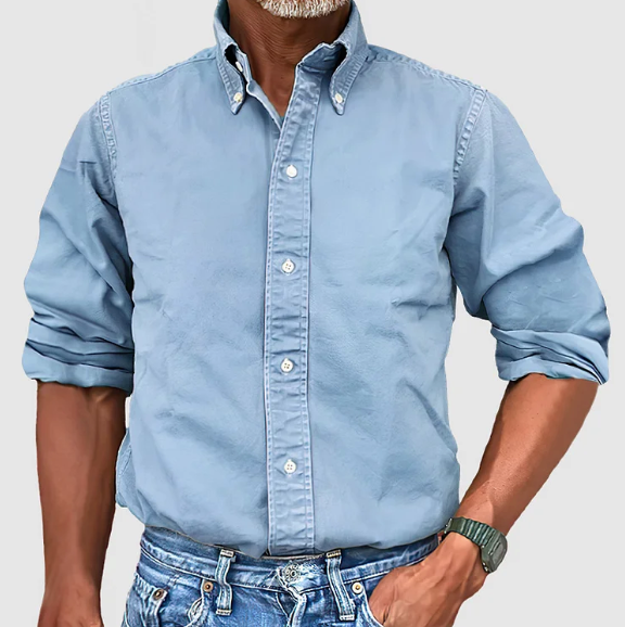 Perry | Men's Vintage Wash Cotton Button Down Shirt Cole Hampton