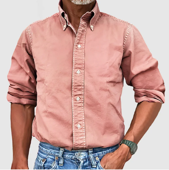 Perry | Men's Vintage Wash Cotton Button Down Shirt Cole Hampton