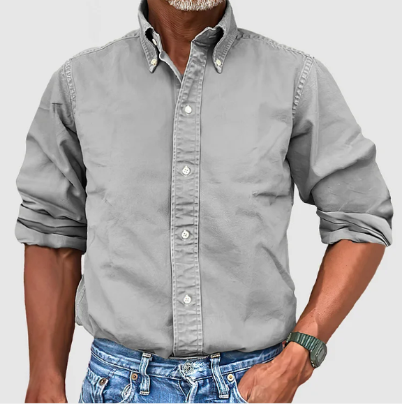 Perry | Men's Vintage Wash Cotton Button Down Shirt Cole Hampton