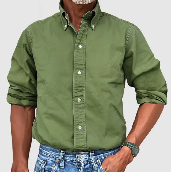 Perry | Men's Vintage Wash Cotton Button Down Shirt Cole Hampton