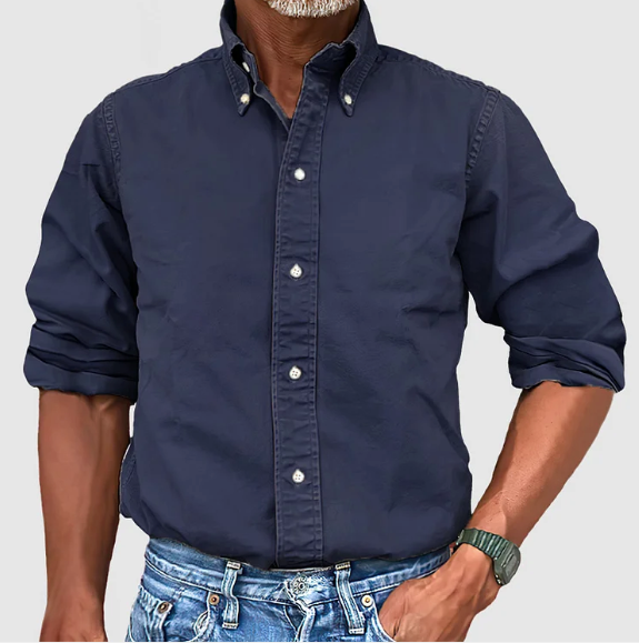 Perry | Men's Vintage Wash Cotton Button Down Shirt Cole Hampton