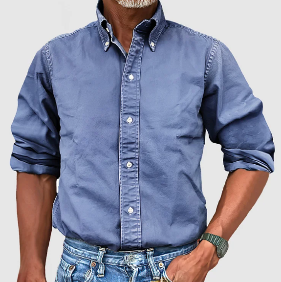 Perry | Men's Vintage Wash Cotton Button Down Shirt Cole Hampton