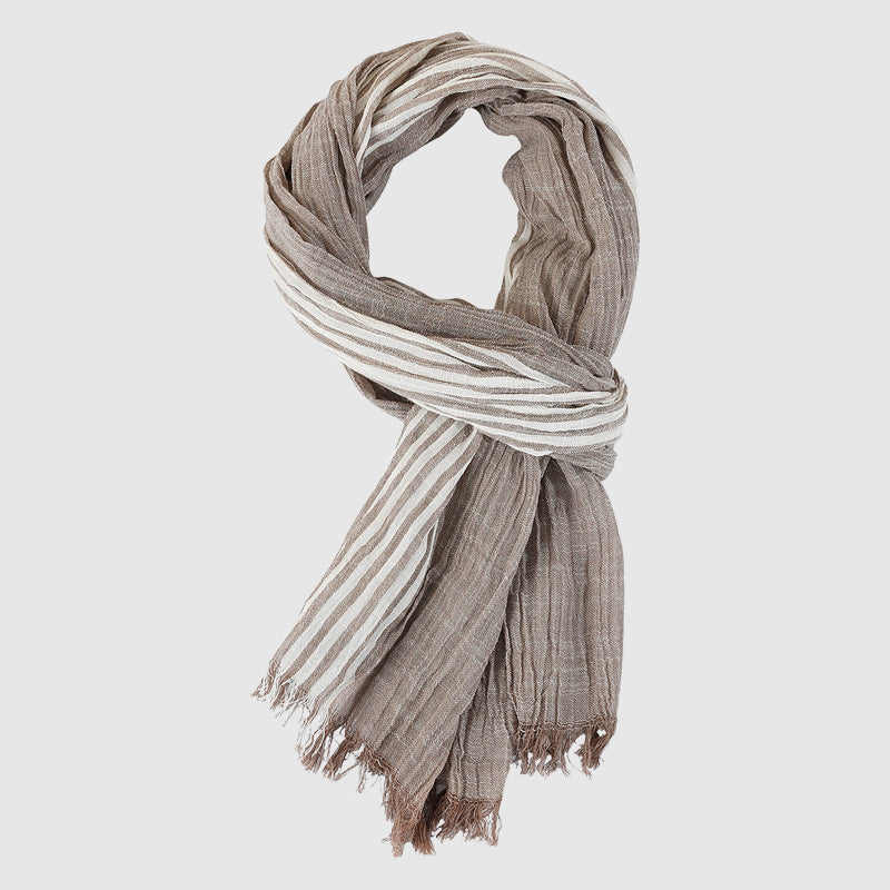 Soft Lightweight Striped Fringe Scarf Cole Hampton