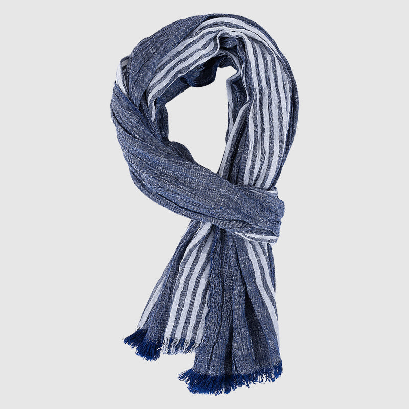 Soft Lightweight Striped Fringe Scarf Cole Hampton