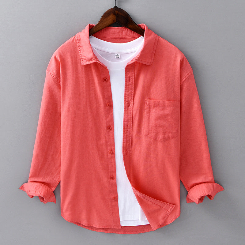 Theodore Willow Azure Linen Shirt Ash & Harbor