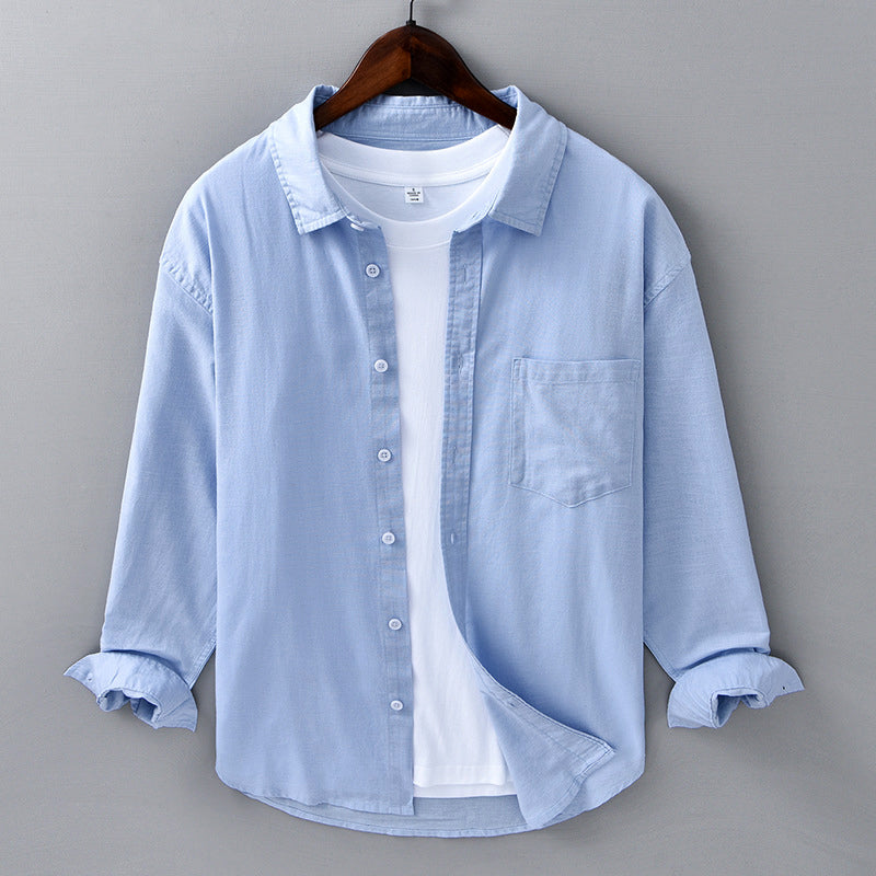 Theodore Willow Azure Linen Shirt Ash & Harbor