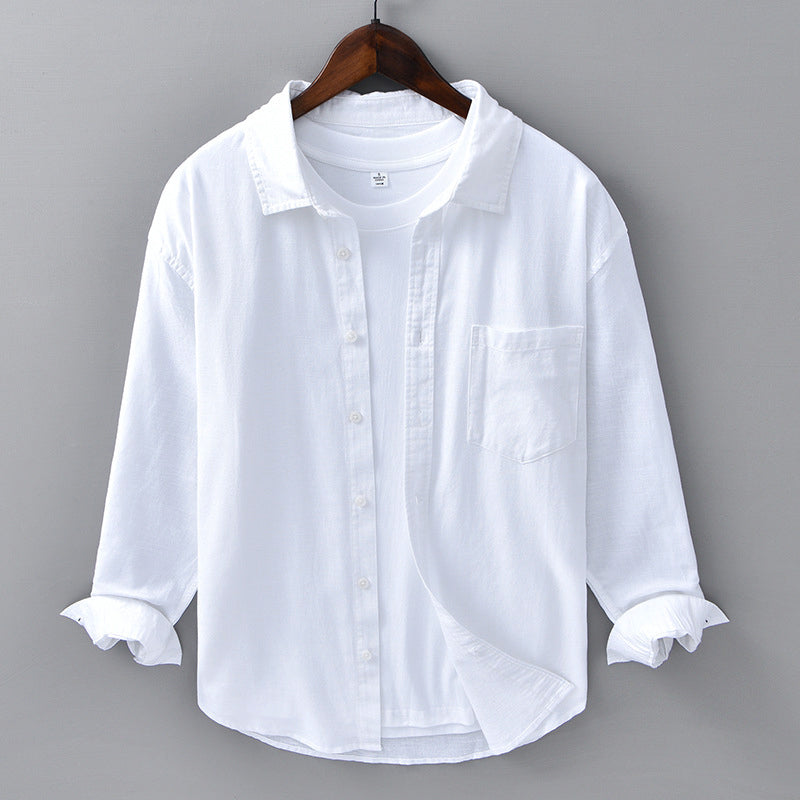 Theodore Willow Azure Linen Shirt Ash & Harbor