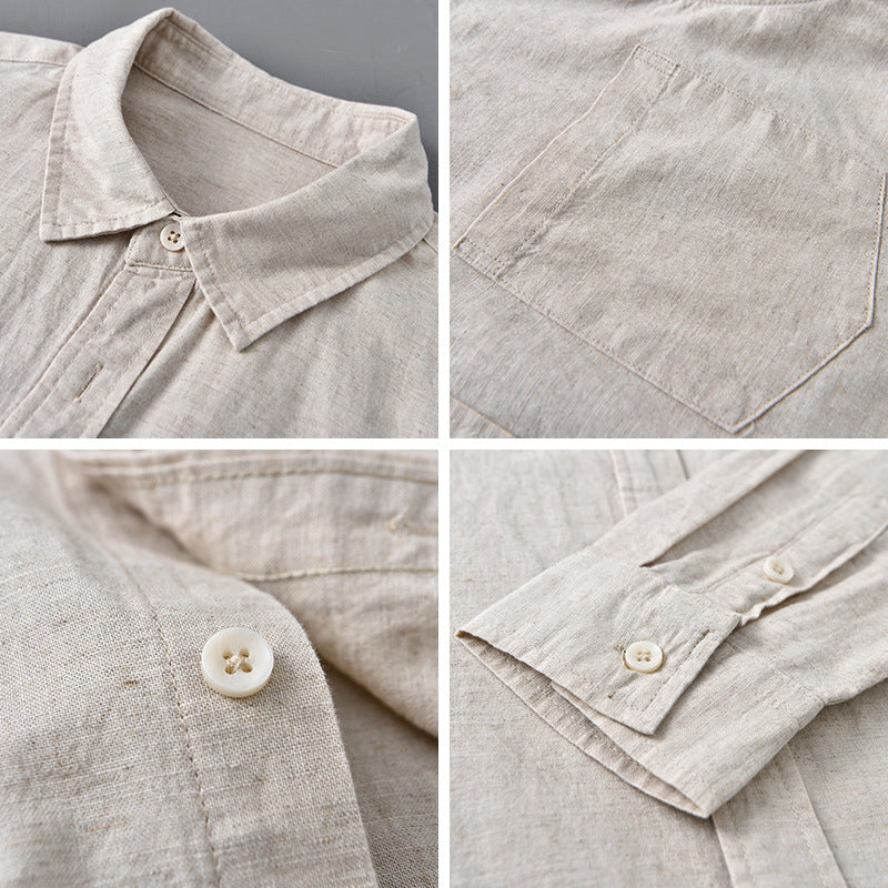 Theodore Willow Azure Linen Shirt Ash & Harbor