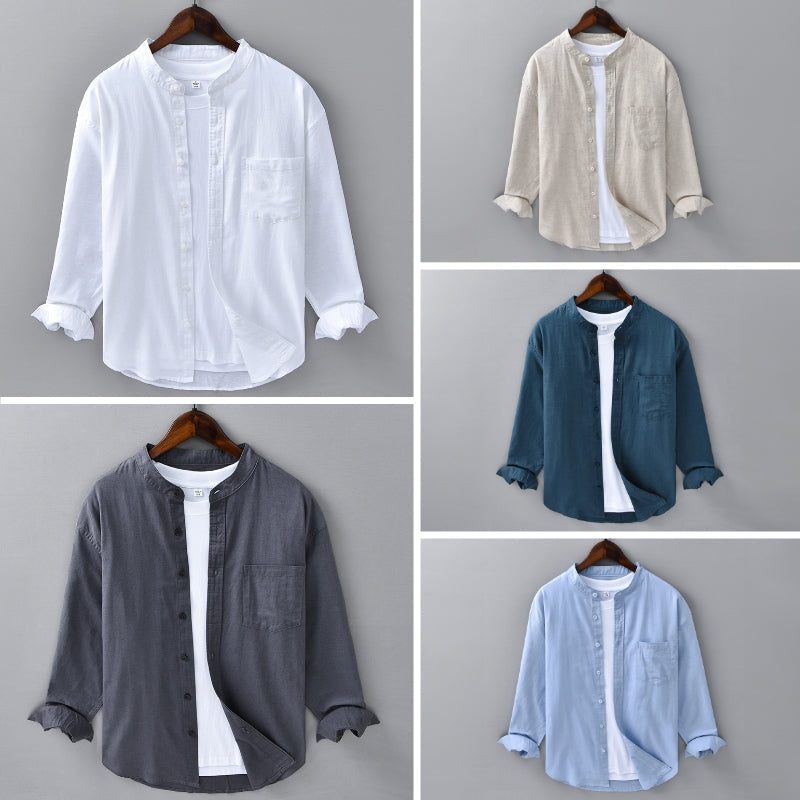 Theodore Willow Casual Linen Shirt Ash & Harbor