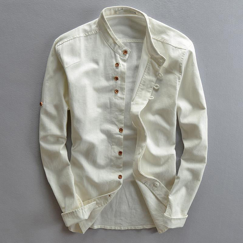 Theodore Willow Osaka Linen Shirt Ash & Harbor