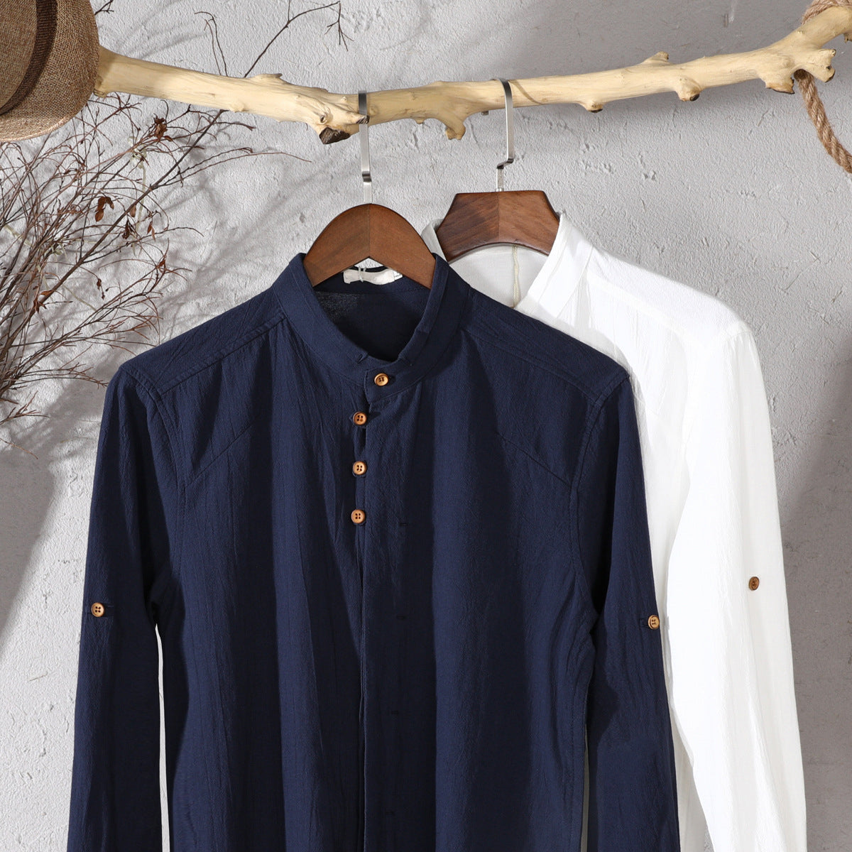 Theodore Willow Osaka Linen Shirt Ash & Harbor