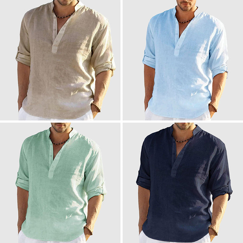 Theodore Willow Perugia Linen Shirt Ash & Harbor