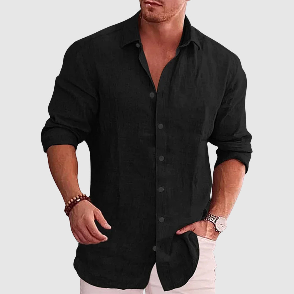 Theodore Willow Rustic Linen Shirt Ash & Harbor