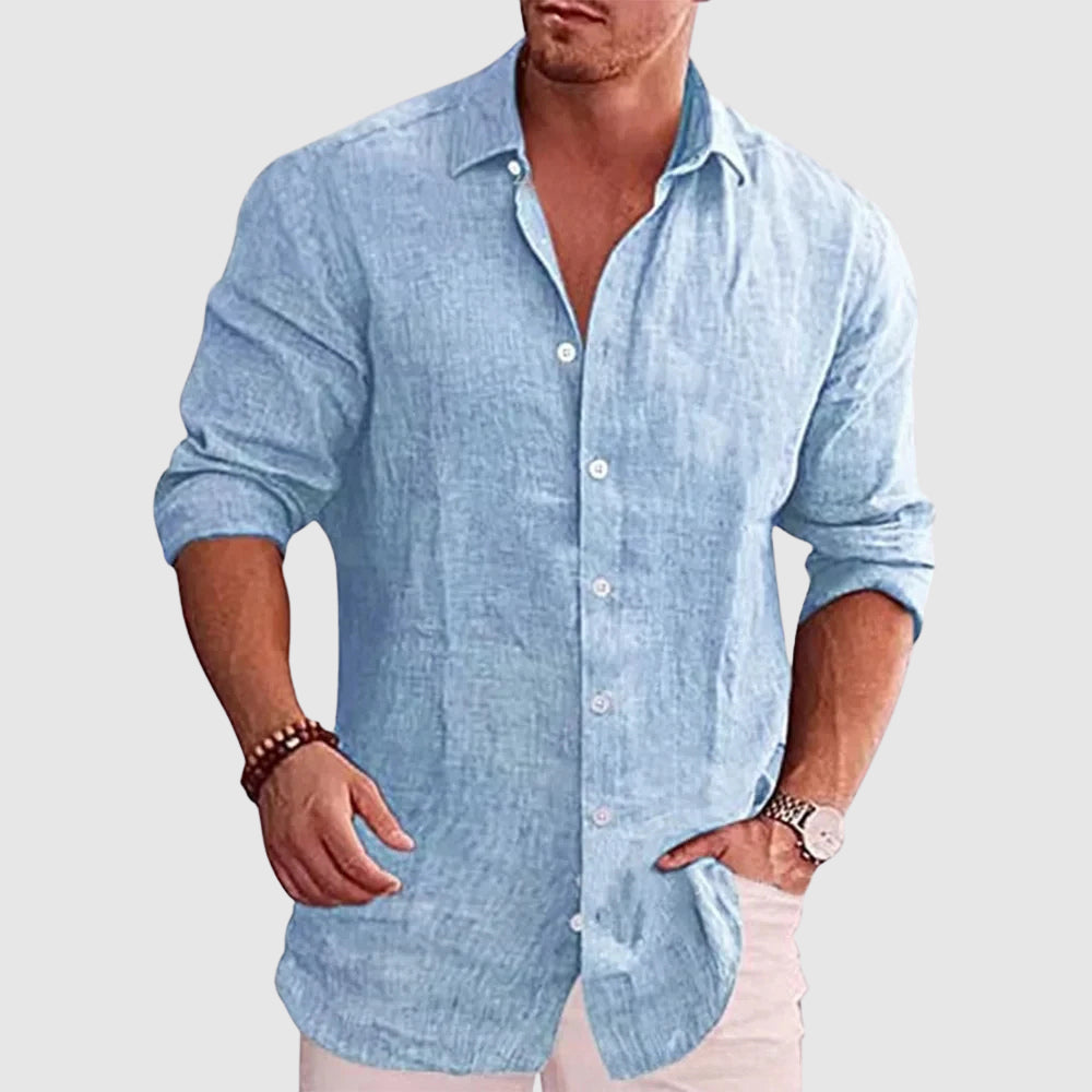 Theodore Willow Rustic Linen Shirt Ash & Harbor