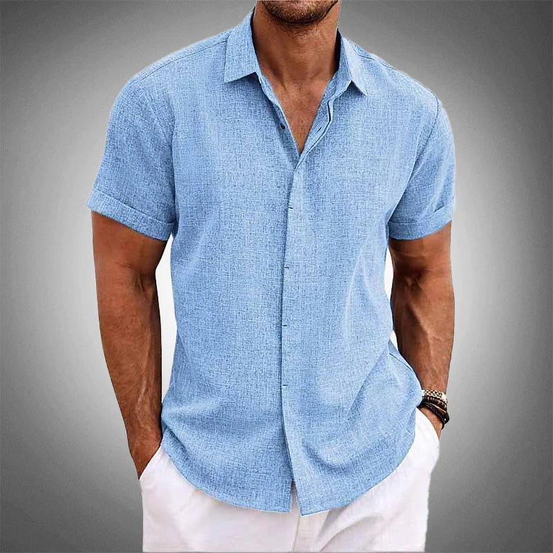 Theodore Willow Tropical Linen Shirt Ash & Harbor