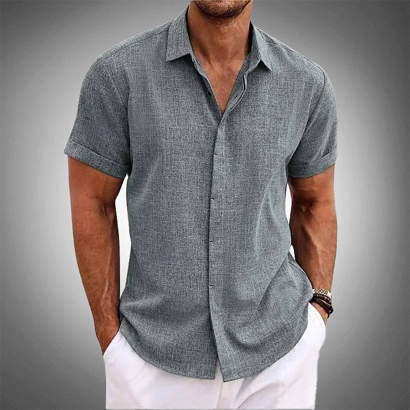 Theodore Willow Tropical Linen Shirt Ash & Harbor