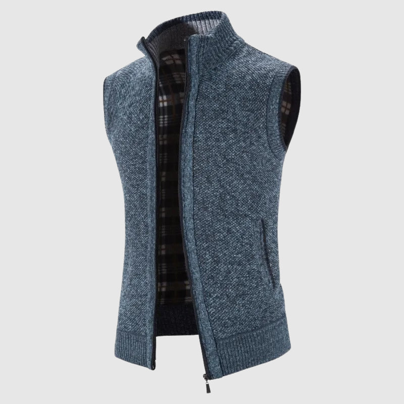 Theodore Willow Zipper Knit Vest Ash & Harbor