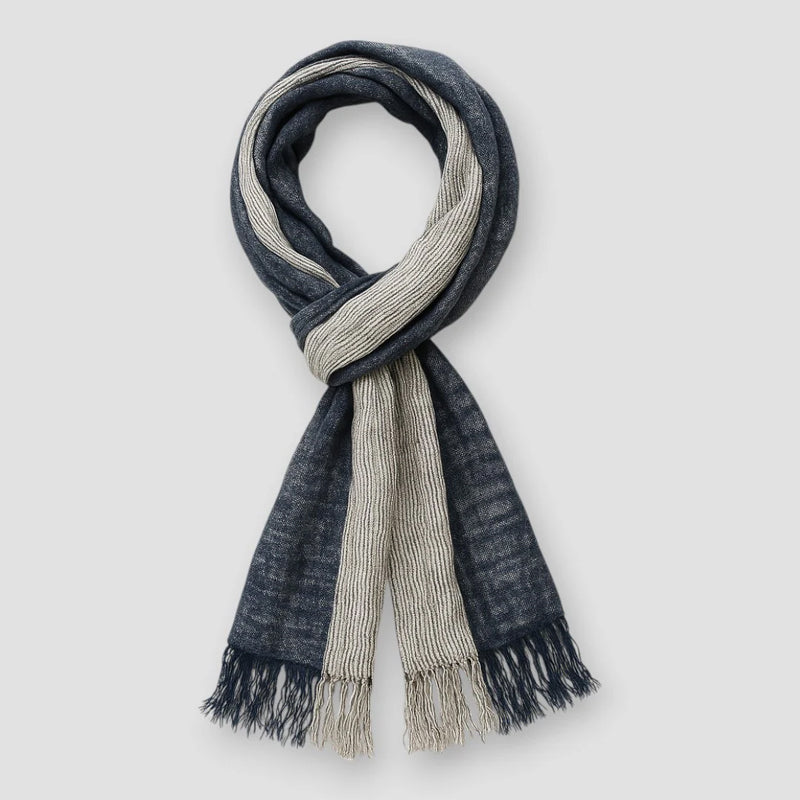Two Tone Textured Fringe Scarf Cole Hampton