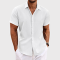 Bowen |  Men's Short Sleeve Linen Blend Casual Shirt Cole Hampton