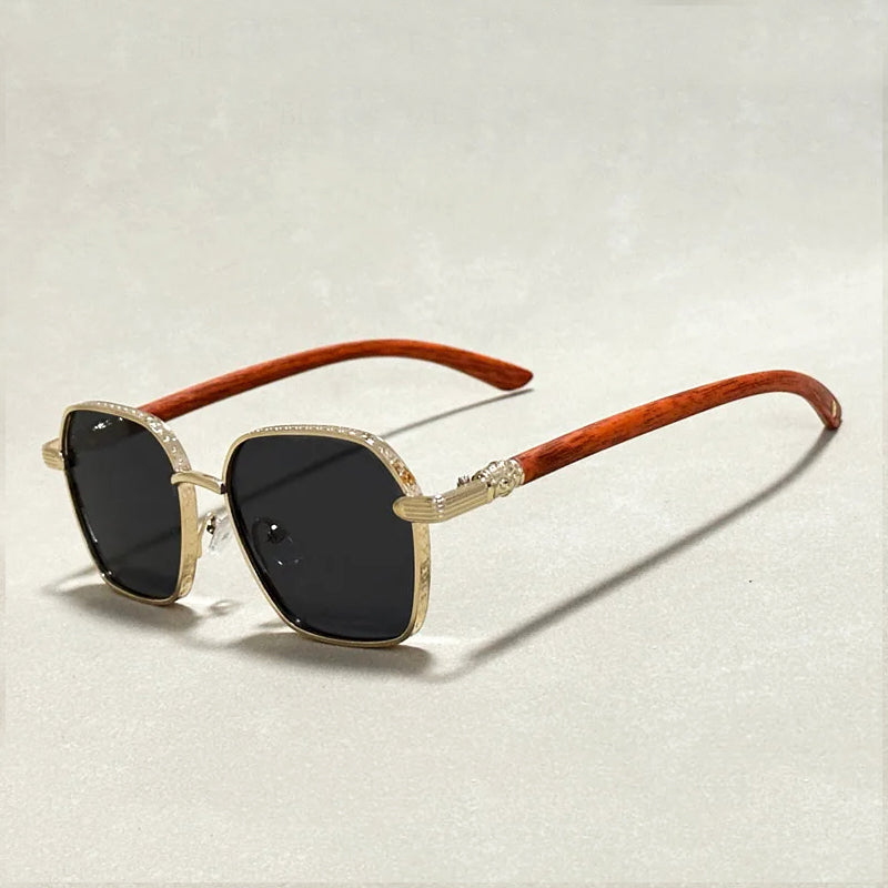 Vintage-Look Sunglasses with Wooden Arms Cole Hampton