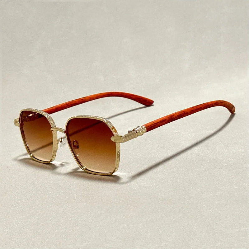 Vintage-Look Sunglasses with Wooden Arms Cole Hampton