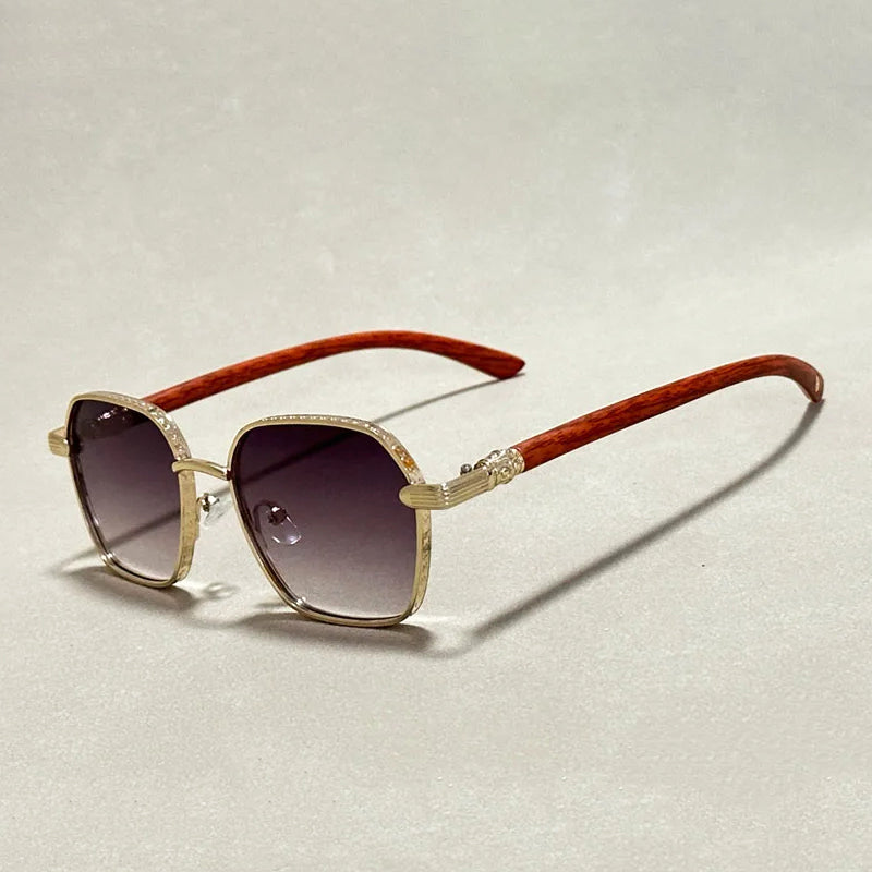 Vintage-Look Sunglasses with Wooden Arms Cole Hampton