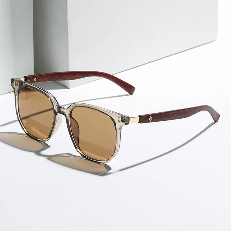 Vintage Oversized Woodgrain Sunglasses Cole Hampton