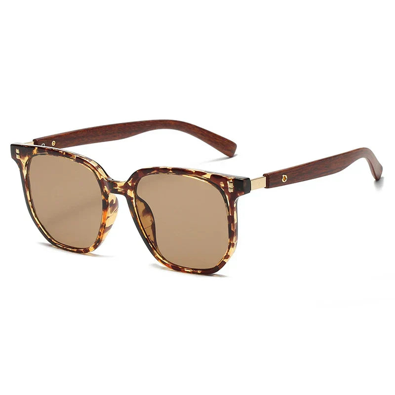 Vintage Oversized Woodgrain Sunglasses Cole Hampton
