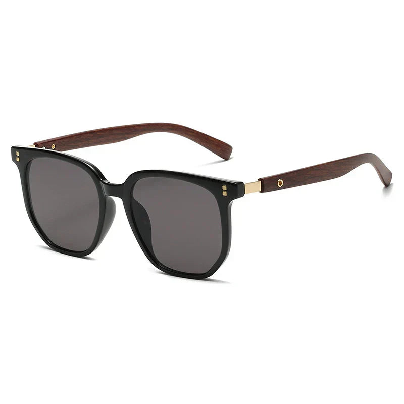 Vintage Oversized Woodgrain Sunglasses Cole Hampton