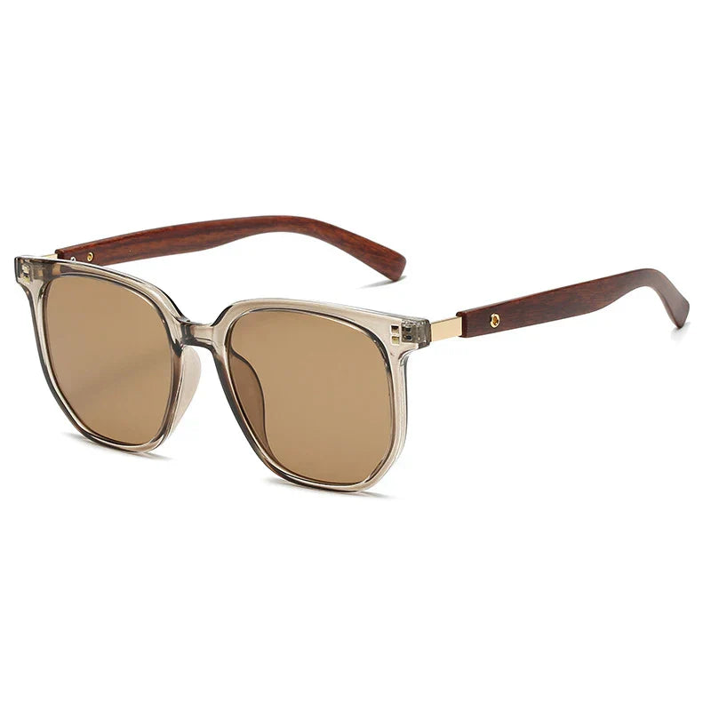 Vintage Oversized Woodgrain Sunglasses Cole Hampton
