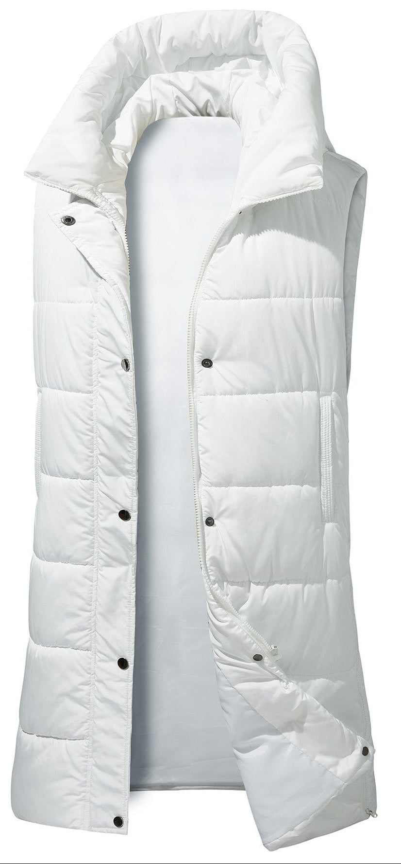 Polaris Vest – Men's Long Quilted Puffer Vest – Stand Collar Gilet Cole Hampton