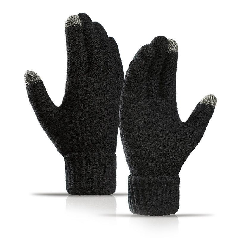 Winter Touchscreen Knit Gloves with Elastic Cuffs Cole Hampton