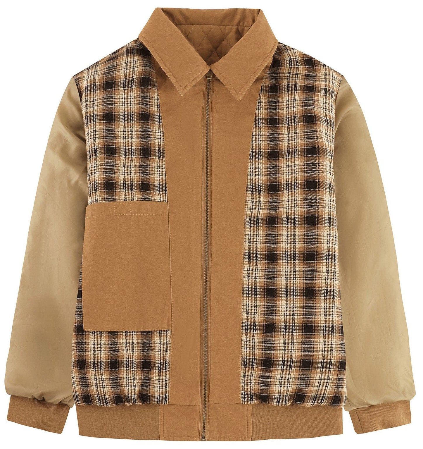 Diamond Quilt Jacket – Men's Quilted Bomber Jacket – Corduroy Collar Cole Hampton