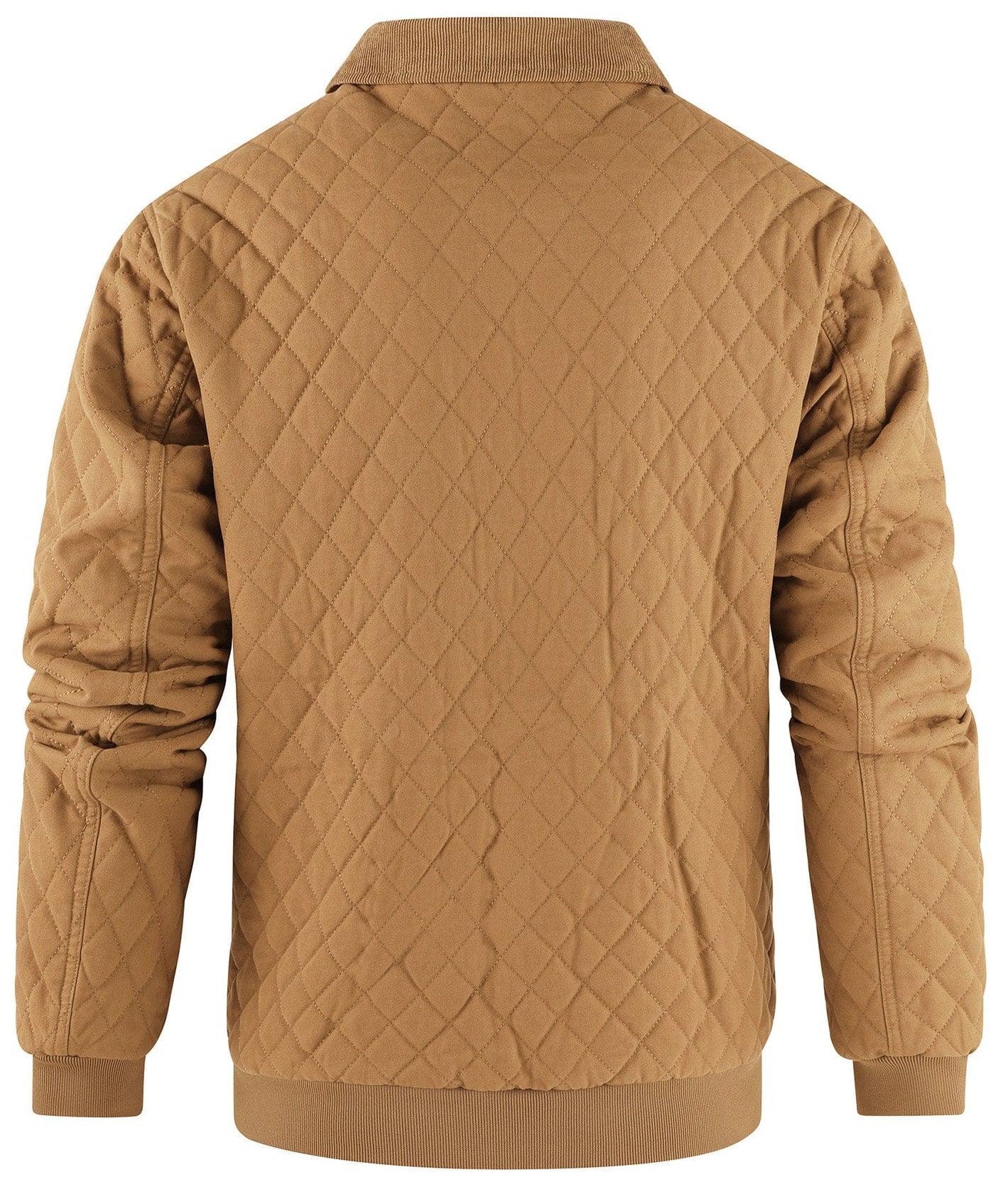 Diamond Quilt Jacket – Men's Quilted Bomber Jacket – Corduroy Collar Cole Hampton