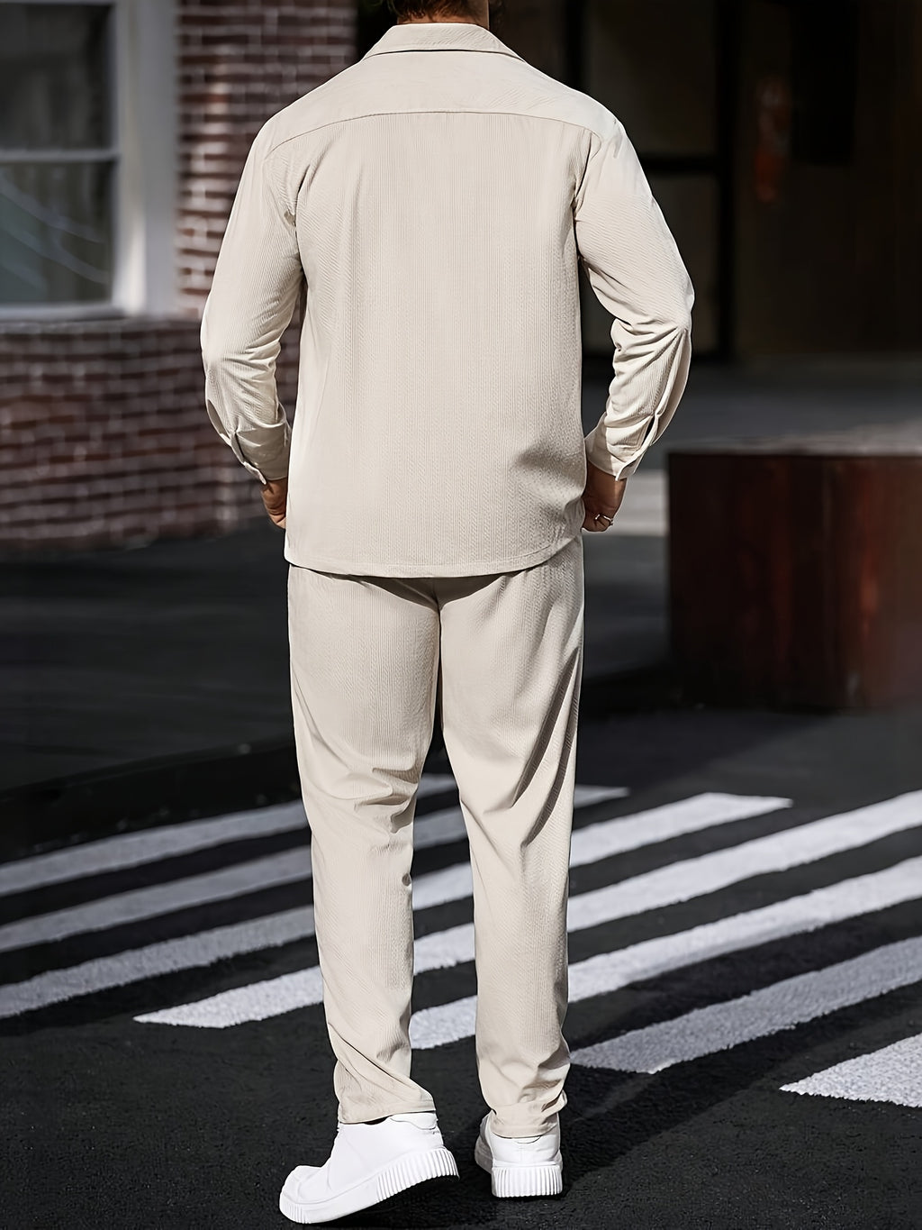 Cole Hampton Men's Shirt & Trousers Set, Two-Pocket Casual