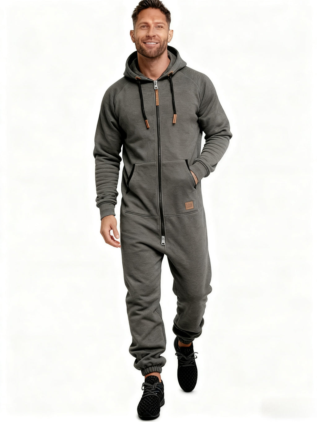 Cole Hampton Men's Hooded Jumpsuit, Zip-Up Coveralls