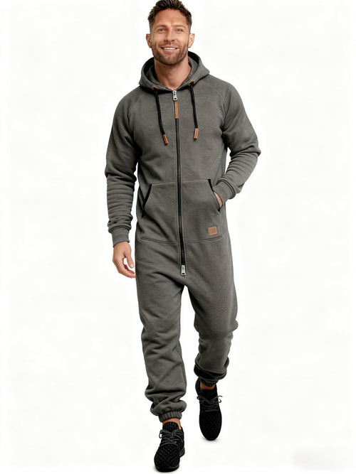 Cole Hampton Men's Hooded Jumpsuit, Zip-Up Coveralls