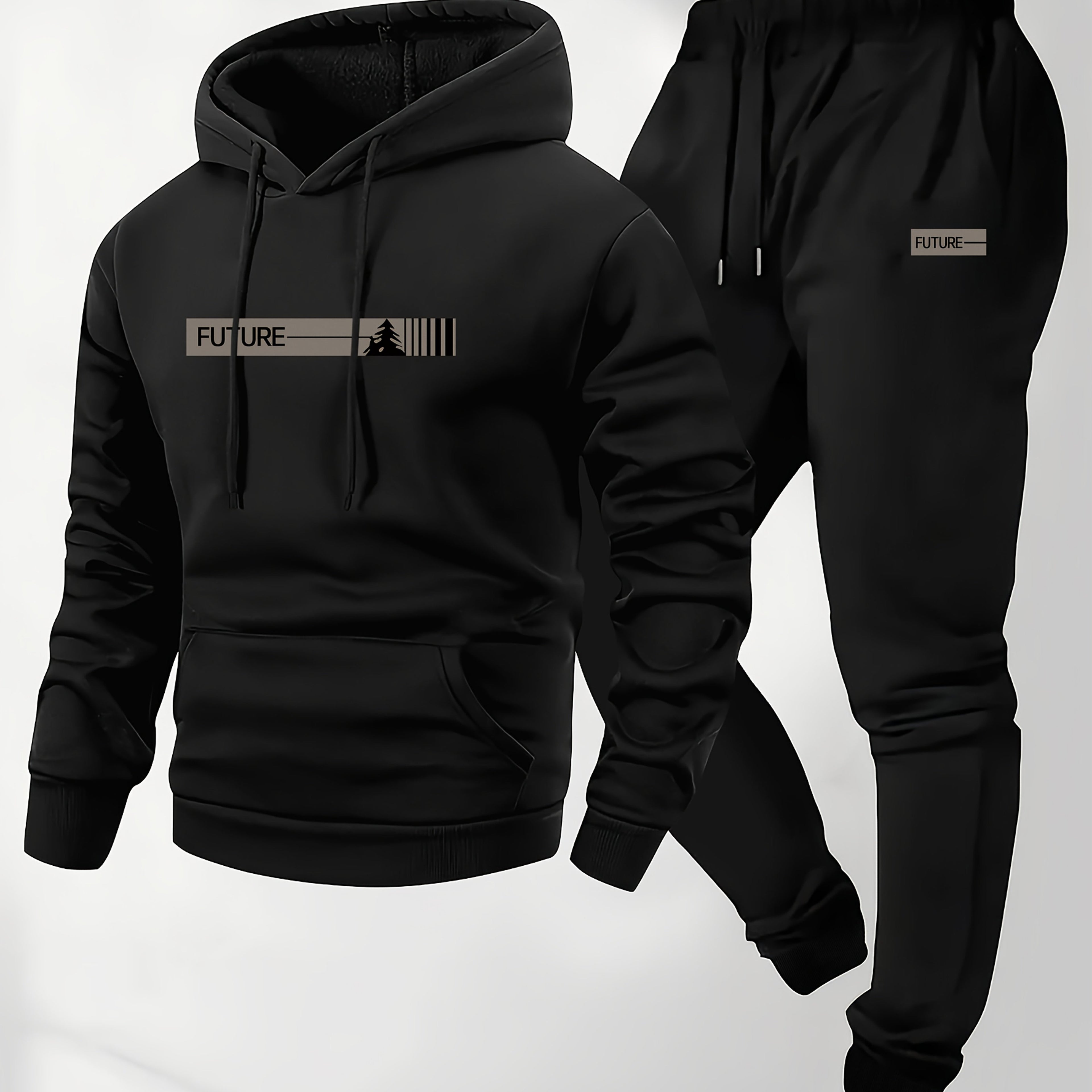 Men'S 2pcs Set, Casual Crew Neck Long Sleeve Hooded Sweatshirt And Sweatpants Suit, Suitable for Winter And Autumn, Sportswear Suit, Sweater Hoodie, Sports Top, Jogging Pants, Sweatpants, Hoodie, Sweatshirt, Pants, Hooded Top, Sports Pants Cole Hampton
