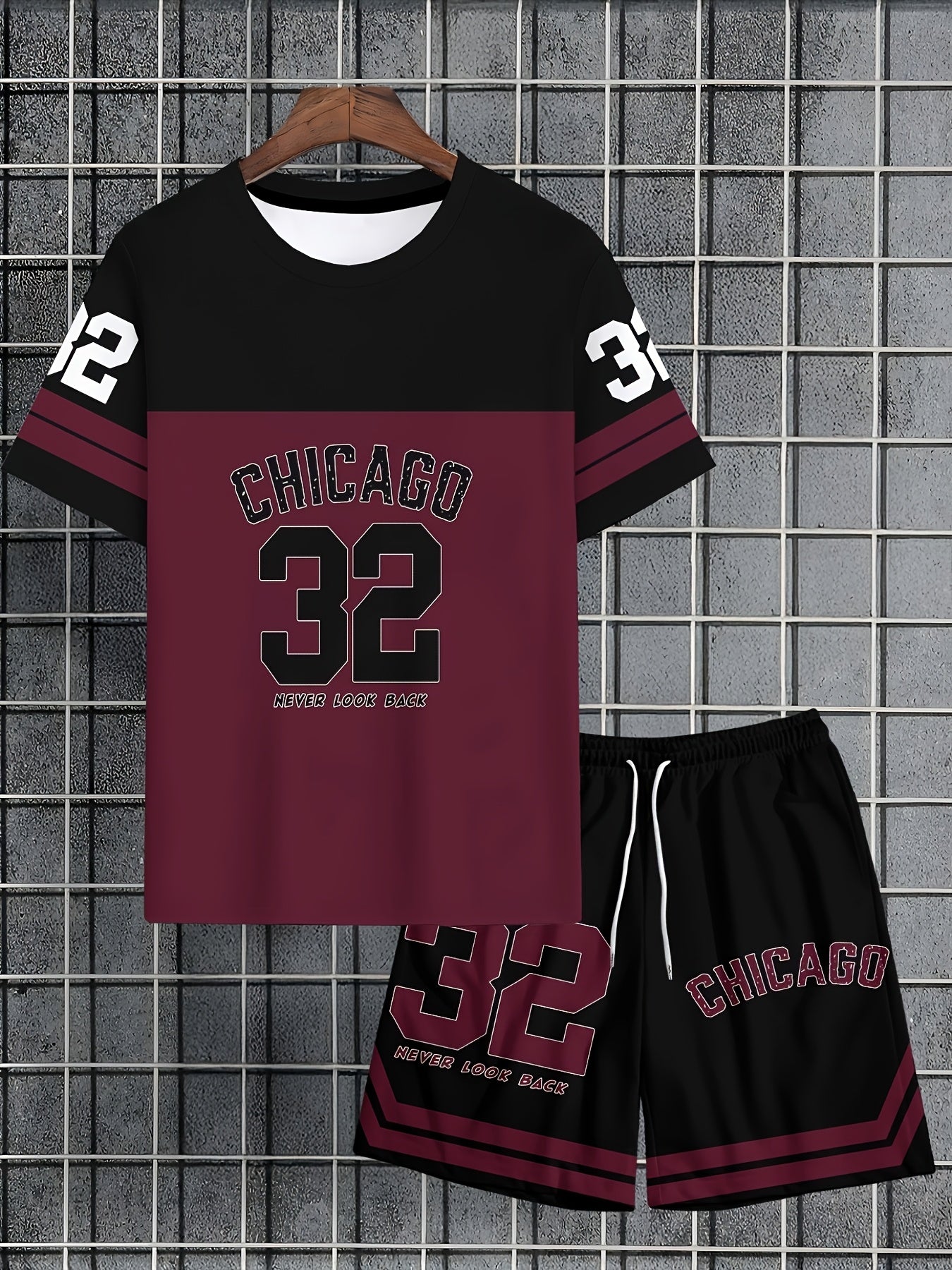 Men's Casual T-Shirt, Crew Neck Short Sleeve and Shorts Set, with Striking "32" Number Pattern, Breathable Regular Fit for Daily and Formal Wear Cole Hampton