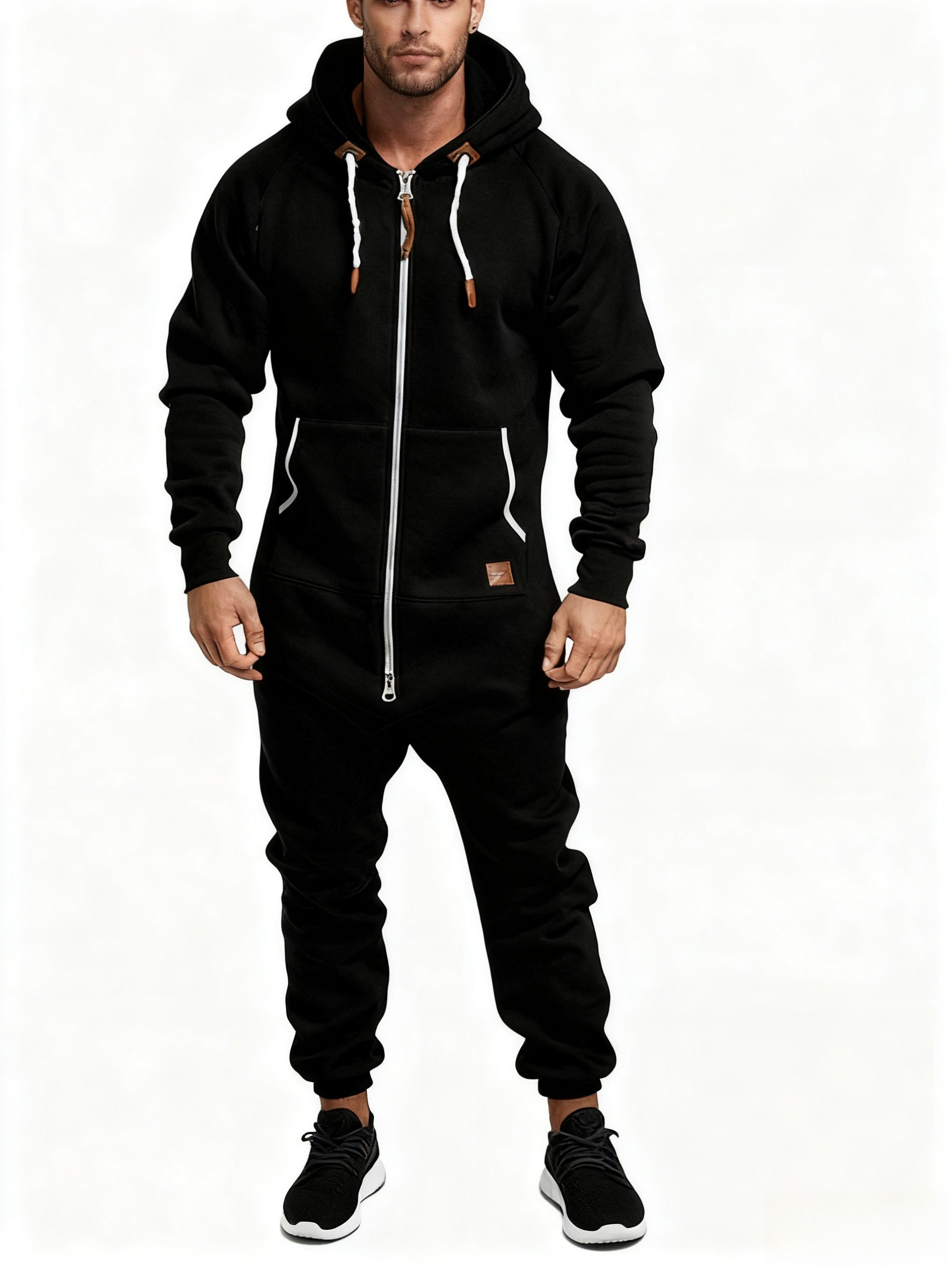 Cole Hampton Men's Hooded Jumpsuit, Zip-Up Coveralls