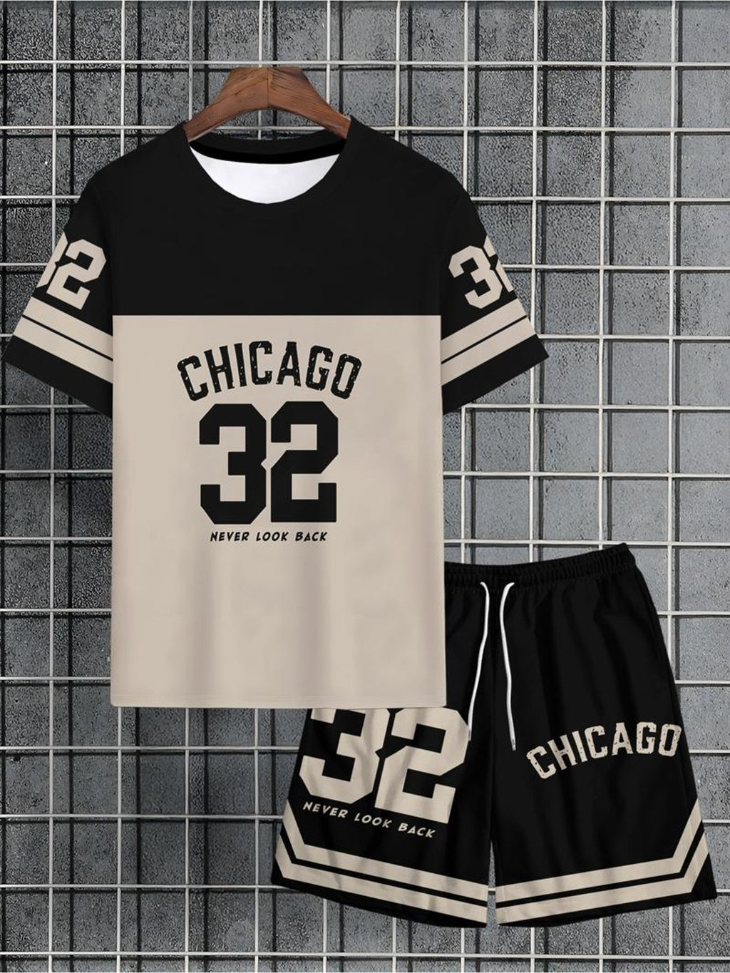 Men's Casual T-Shirt, Crew Neck Short Sleeve and Shorts Set, with Striking "32" Number Pattern, Breathable Regular Fit for Daily and Formal Wear Cole Hampton