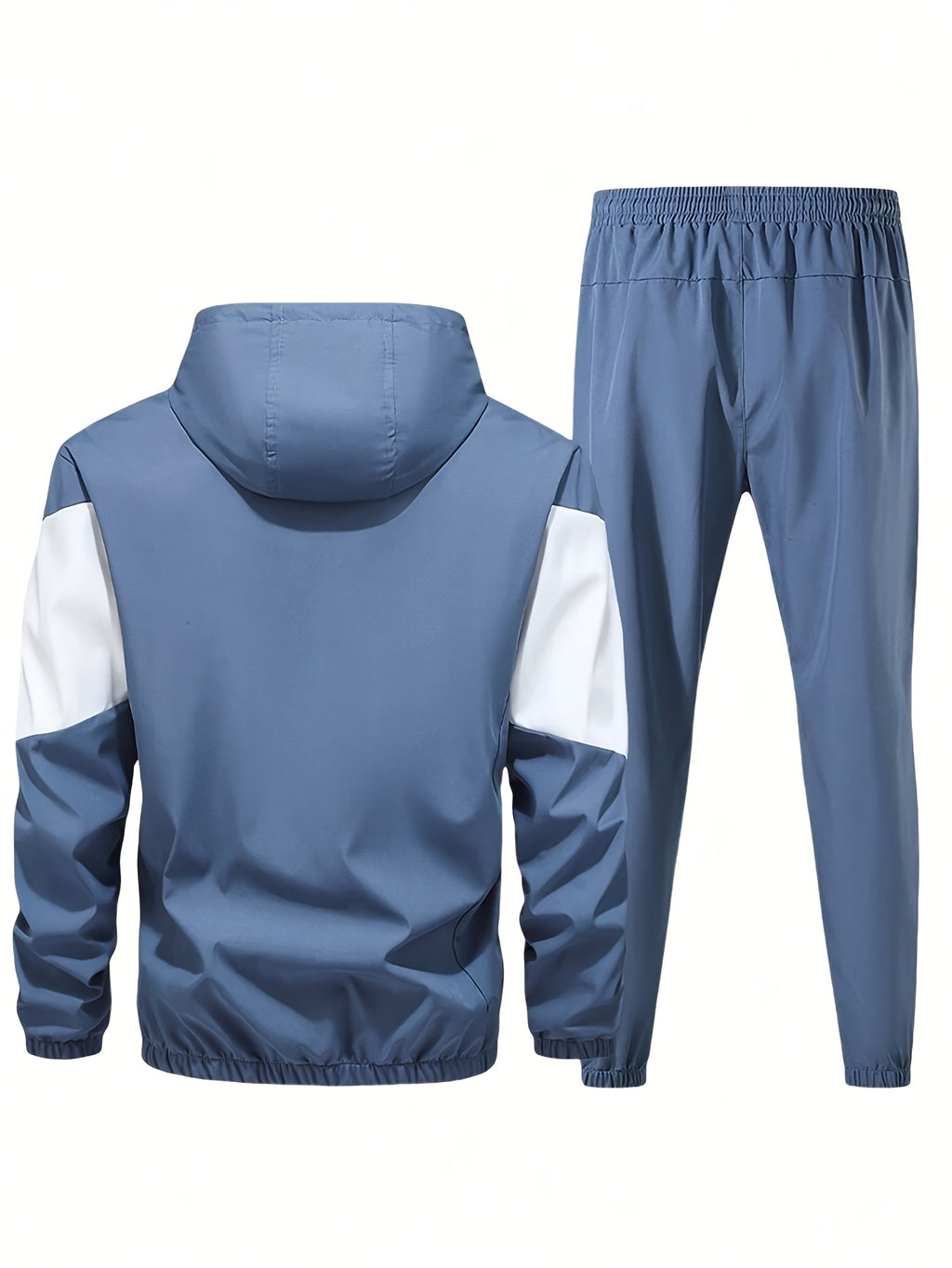 Men'S Casual 2pcs Athletic Set Unisex Couple All-Season Spring Autumn Loose Color-Block Athletic Outfit Hooded Sweater Zip-Up Jacket Long Sleeve Outerwear Long Pants Jogging Trousers Gym Workout Running Outdoor Set Elastic Pants Hoodie Top And Botto Cole Hampton