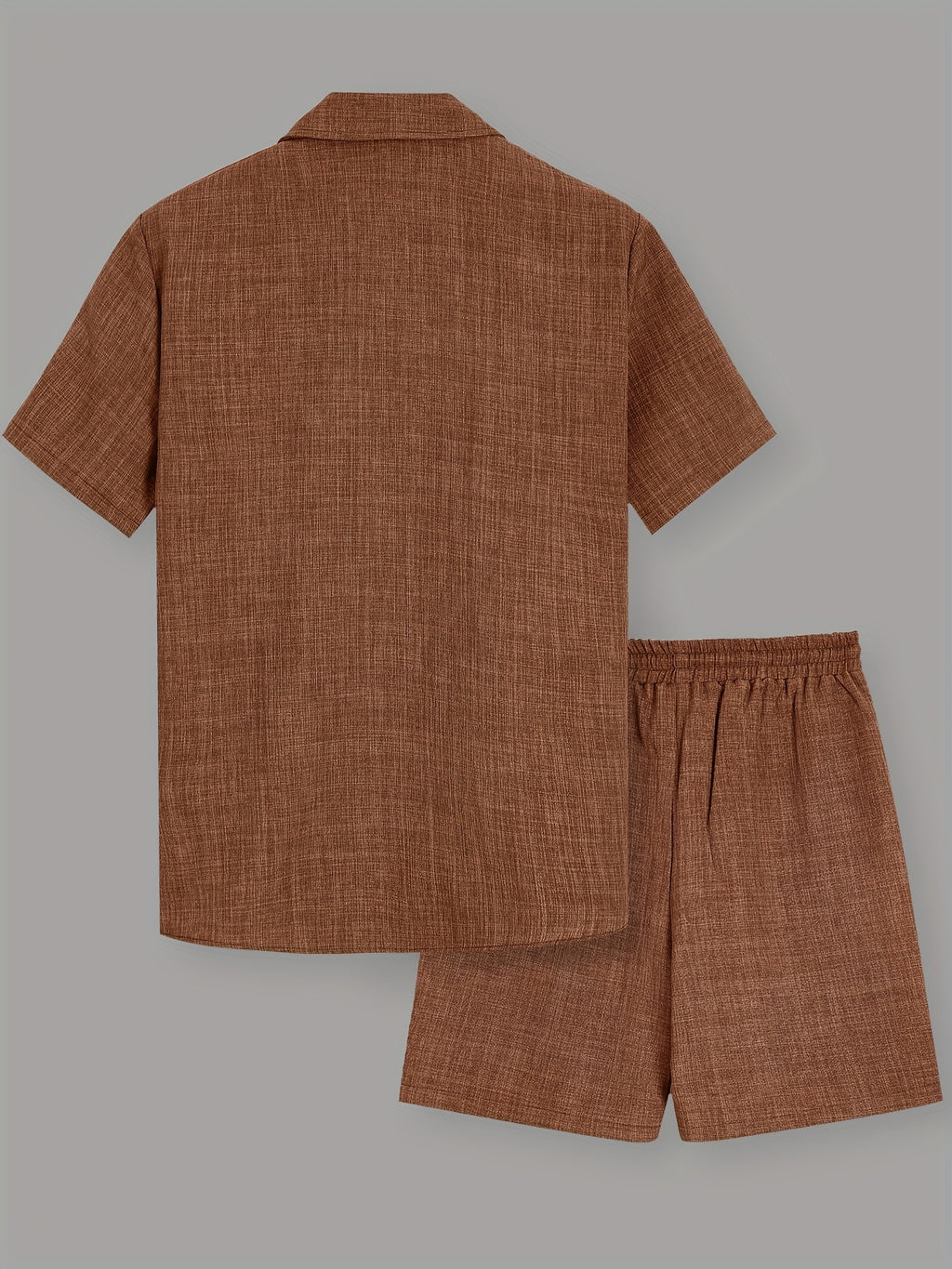 OBM Starry Men'S Solid Color Fresh Pocket Short Sleeve Shirt And Drawstring Double Slant Pockets Shorts Set Cole Hampton