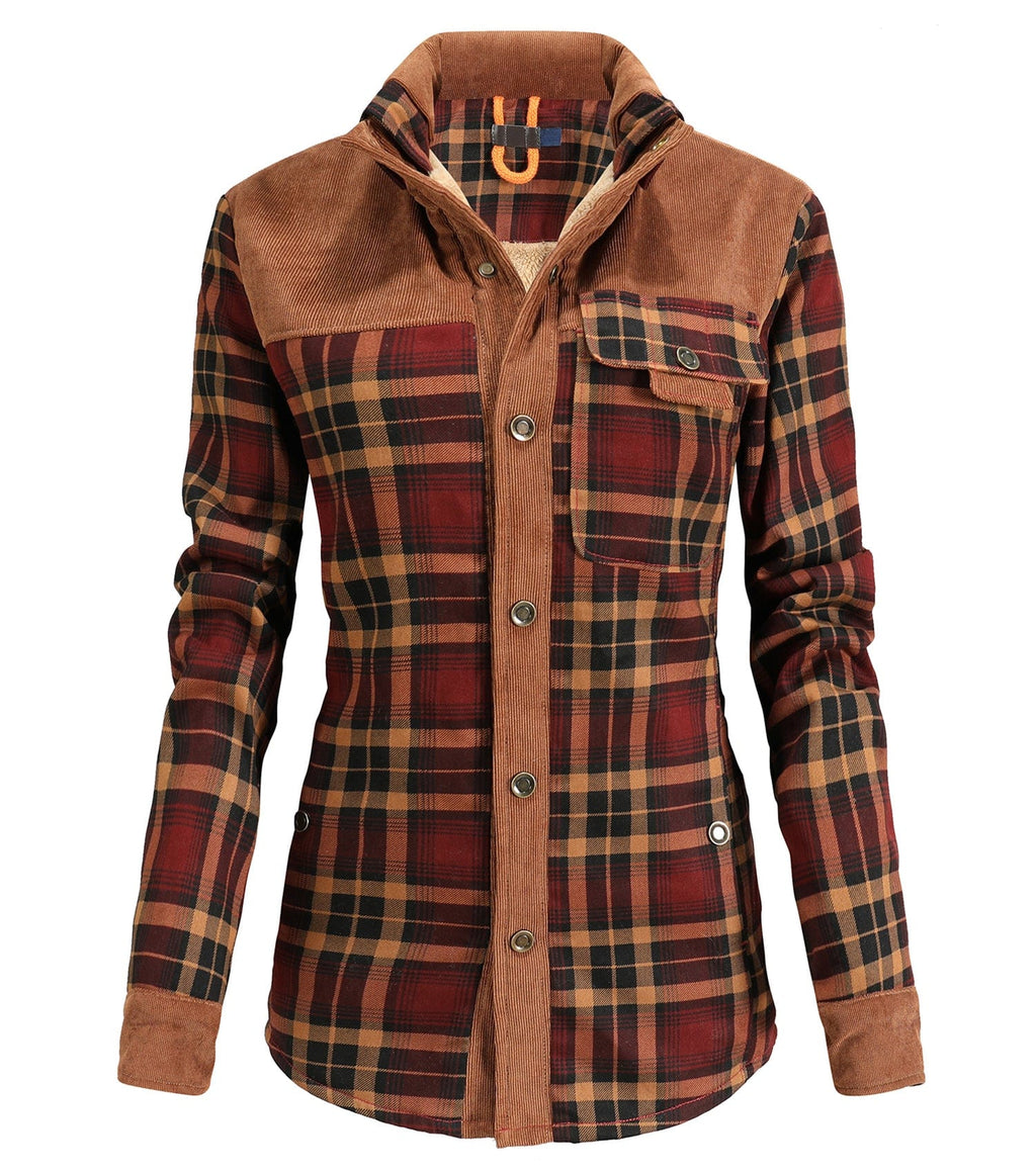 Women's Wanderer Jacket – Flannel Shirt Jacket – Faux Fur-Lined Plaid Cole Hampton