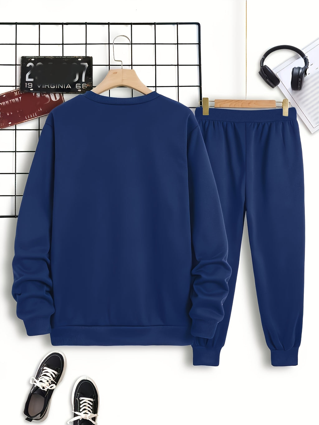 Print Men's 2pcs Set Trendy Apparel Printed Sweatshirt and Long Pants 2pcs Set Sweatshirt Long Pants Sweatshirt and Jogger Pants Set Cole Hampton